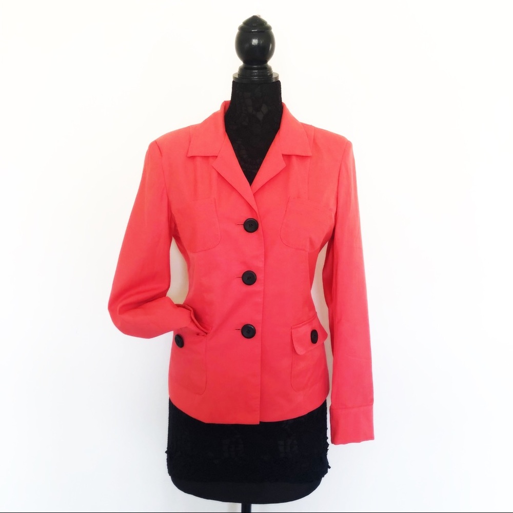 Coral Orange Lightweight Spring Blazer